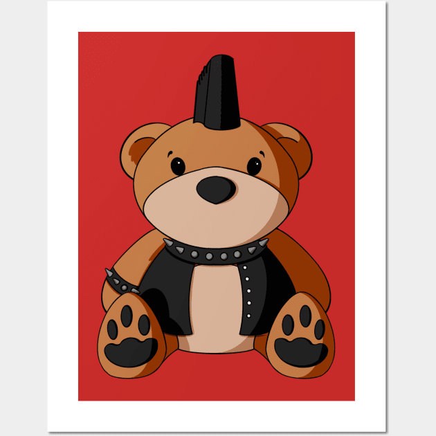 Punk Boy Teddy Bear Wall Art by Alisha Ober Designs